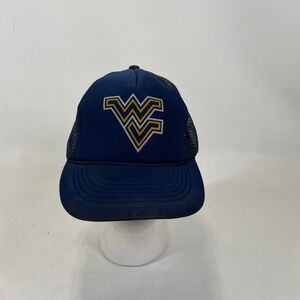 Vintage West Virginia‎ Mountaineers Capital Trucker Hat Navy Blue Snapback Cap